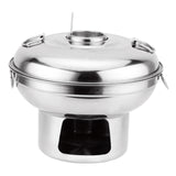 Maxbell Chinese Small Hot Pot Portable Stainless Steel Hotpot for Camp Hotel 20cm silvery