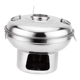 Maxbell Chinese Small Hot Pot Portable Stainless Steel Hotpot for Camp Hotel 20cm silvery