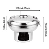 Maxbell Chinese Small Hot Pot Portable Stainless Steel Hotpot for Camp Hotel 20cm silvery