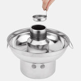 Maxbell Chinese Small Hot Pot Portable Stainless Steel Hotpot for Camp Hotel 22cm silvery