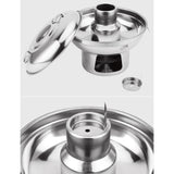 Maxbell Chinese Small Hot Pot Portable Stainless Steel Hotpot for Camp Hotel 22cm silvery