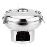 Maxbell Chinese Small Hot Pot Portable Stainless Steel Hotpot for Camp Hotel 22cm silvery