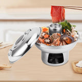 Maxbell Chinese Small Hot Pot Portable Stainless Steel Hotpot for Camp Hotel 22cm silvery