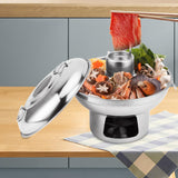 Maxbell Chinese Small Hot Pot Portable Stainless Steel Hotpot for Camp Hotel 22cm silvery