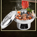 Maxbell Chinese Small Hot Pot Portable Stainless Steel Hotpot for Camp Hotel 22cm silvery