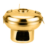 Maxbell Chinese Small Hot Pot Portable Stainless Steel Hotpot for Camp Hotel 20cm gold