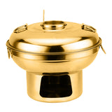 Maxbell Chinese Small Hot Pot Portable Stainless Steel Hotpot for Camp Hotel 20cm gold
