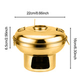 Maxbell Chinese Small Hot Pot Portable Stainless Steel Hotpot for Camp Hotel 22cm gold