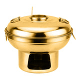 Maxbell Chinese Small Hot Pot Portable Stainless Steel Hotpot for Camp Hotel 22cm gold
