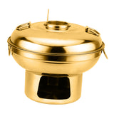 Maxbell Chinese Small Hot Pot Portable Stainless Steel Hotpot for Camp Hotel 22cm gold