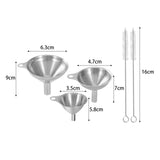 Maxbell 5x Stainless Steel Mini Kitchen Funnel Set Portable for Kitchen Spice Liquid