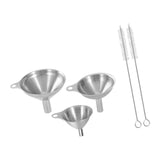 Maxbell 5x Stainless Steel Mini Kitchen Funnel Set Portable for Kitchen Spice Liquid
