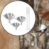 Maxbell 5x Stainless Steel Mini Kitchen Funnel Set Portable for Kitchen Spice Liquid