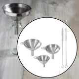 Maxbell 5x Stainless Steel Mini Kitchen Funnel Set Portable for Kitchen Spice Liquid