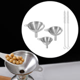 Maxbell 5x Stainless Steel Mini Kitchen Funnel Set Portable for Kitchen Spice Liquid