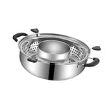Maxbell Rotating Hotpot Pot Lifting Chafing Dish Basin for Dumpling Festival Camping B