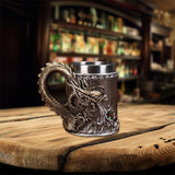 Maxbell Beer Mug Embossed with Handle Drinkware Drinking Mug for Travel Office Party bronze