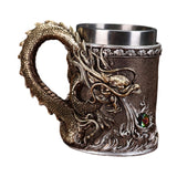 Maxbell Beer Mug Embossed with Handle Drinkware Drinking Mug for Travel Office Party bronze