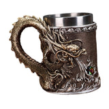 Maxbell Beer Mug Embossed with Handle Drinkware Drinking Mug for Travel Office Party bronze