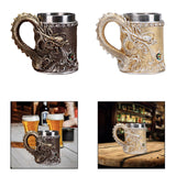 Maxbell Beer Mug Embossed with Handle Drinkware Drinking Mug for Travel Office Party bronze