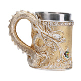 Maxbell Beer Mug Embossed with Handle Drinkware Drinking Mug for Travel Office Party gold