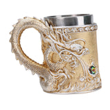 Maxbell Beer Mug Embossed with Handle Drinkware Drinking Mug for Travel Office Party gold