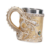 Maxbell Beer Mug Embossed with Handle Drinkware Drinking Mug for Travel Office Party gold