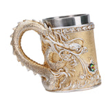 Maxbell Beer Mug Embossed with Handle Drinkware Drinking Mug for Travel Office Party gold