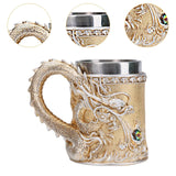 Maxbell Beer Mug Embossed with Handle Drinkware Drinking Mug for Travel Office Party gold