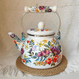 Maxbell Enamel Teapot with Handle Juice Water Jug 2.5L Home Restaurant Boiling Water