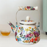 Maxbell Enamel Teapot with Handle Juice Water Jug 2.5L Home Restaurant Boiling Water