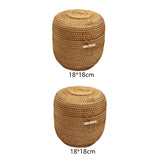 Maxbell Hand Storage Basket with Cover Rattan Woven Basket for Tea Candy Snack S