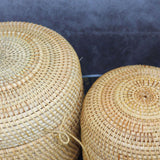 Maxbell Hand Storage Basket with Cover Rattan Woven Basket for Tea Candy Snack S