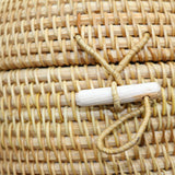 Maxbell Hand Storage Basket with Cover Rattan Woven Basket for Tea Candy Snack S