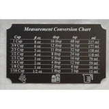Maxbell Kitchen Conversion Chart to Read Liquids Baking Ingredients Measurement black S