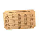Maxbell Kitchen Conversion Chart to Read Liquids Baking Ingredients Measurement Wood Grain S