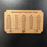 Maxbell Kitchen Conversion Chart to Read Liquids Baking Ingredients Measurement Wood Grain S