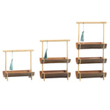 Maxbell Bamboo Portable Holder Vintage Serving Platter for Countertop Dining Kitchen 1 tier