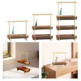 Maxbell Bamboo Portable Holder Vintage Serving Platter for Countertop Dining Kitchen 1 tier