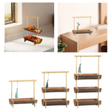 Maxbell Bamboo Portable Holder Vintage Serving Platter for Countertop Dining Kitchen 1 tier