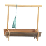 Maxbell Bamboo Portable Holder Vintage Serving Platter for Countertop Dining Kitchen 1 tier