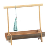 Maxbell Bamboo Portable Holder Vintage Serving Platter for Countertop Dining Kitchen 1 tier