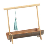 Maxbell Bamboo Portable Holder Vintage Serving Platter for Countertop Dining Kitchen 1 tier