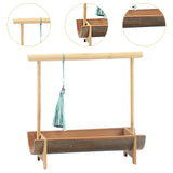 Maxbell Bamboo Portable Holder Vintage Serving Platter for Countertop Dining Kitchen 1 tier