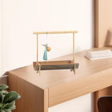 Maxbell Bamboo Portable Holder Vintage Serving Platter for Countertop Dining Kitchen 1 tier