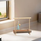 Maxbell Bamboo Portable Holder Vintage Serving Platter for Countertop Dining Kitchen 1 tier