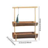 Maxbell Bamboo Portable Holder Vintage Serving Platter for Countertop Dining Kitchen 2 tier