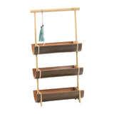 Maxbell Bamboo Portable Holder Vintage Serving Platter for Countertop Dining Kitchen 3 tier