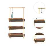 Maxbell Bamboo Portable Holder Vintage Serving Platter for Countertop Dining Kitchen 3 tier