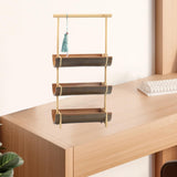 Maxbell Bamboo Portable Holder Vintage Serving Platter for Countertop Dining Kitchen 3 tier
